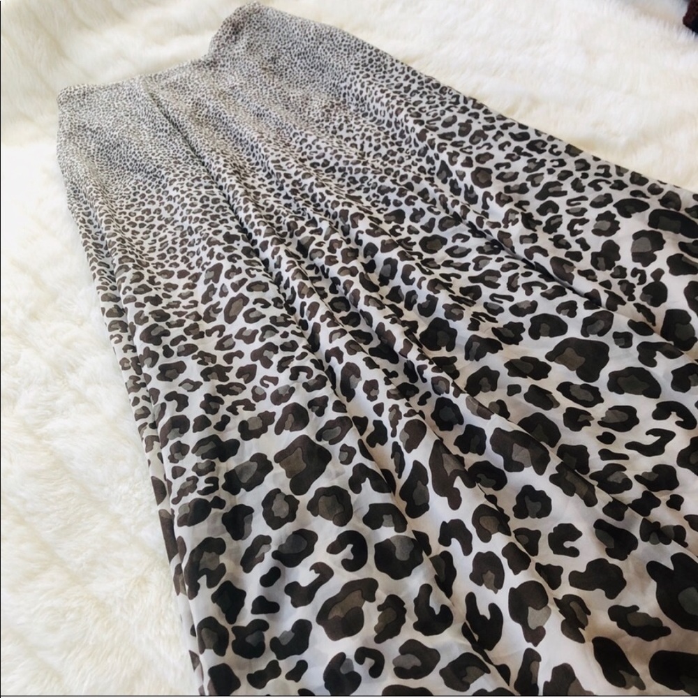 Armani Exchange Silk Leopard Maxi Skirt